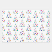 Farbenfroher moderner Weihnachtsbaum Geschenkpapier Set (Vorderseite)