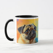 Farbenfroher Mops Hund impressionistisch Paint Tasse (Links)
