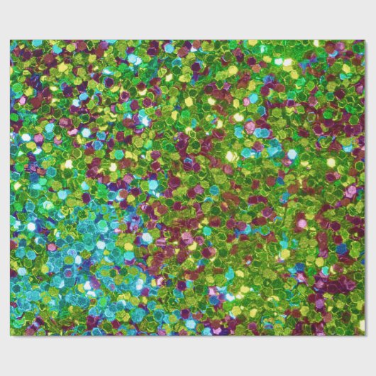 Farbenfroher Mosaik-Glitzer Geschenkpapier (Flach)