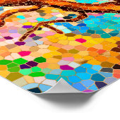 Farbenfroher Mosaikbaum - Baum des Lebens Poster (Ecke)