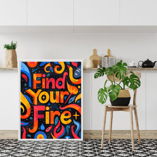 Farbenfroher Motivierender Kurzer Zitat-Wandkunst- Poster
