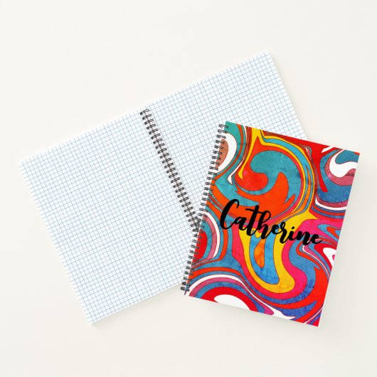 Farbenfroher Muster Individuelle Name Personalisie Notizblock (Innenseite)