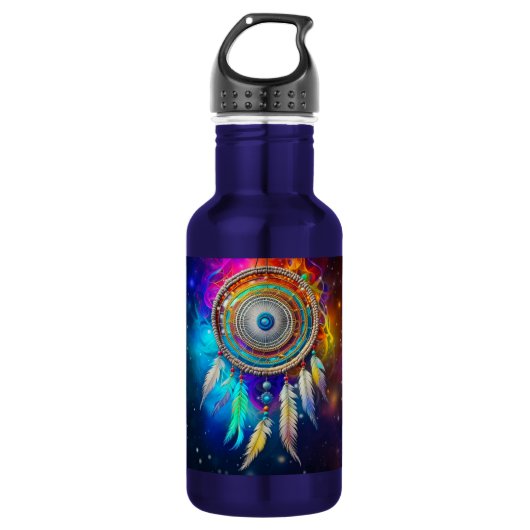 Farbenfroher Mystical Dreamcatcher Edelstahlflasche (Vorderseite)