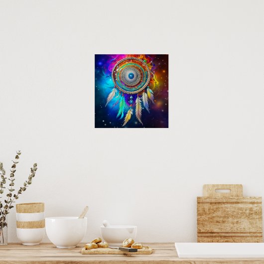 Farbenfroher Mystical Dreamcatcher Poster (Küche)