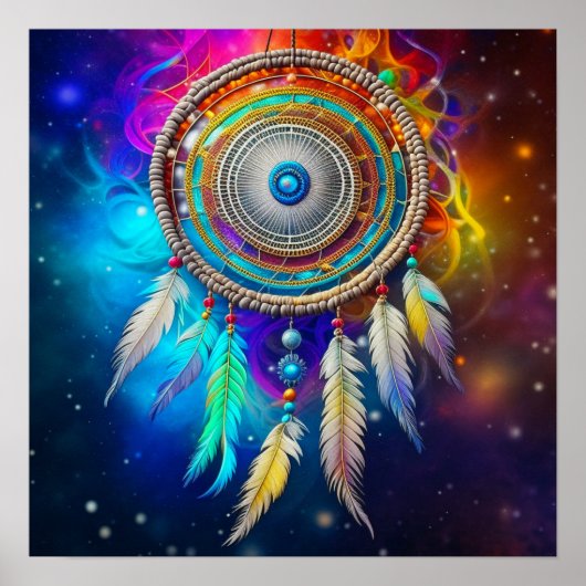 Farbenfroher Mystical Dreamcatcher Poster (Vorne)