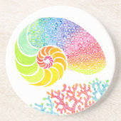 Farbenfroher Nautilus Sandstone Untersetzer (Vorne)