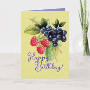 Farbenfroher Nautre mit Berries Happy Birthday Karte