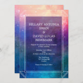 Farbenfroher Nebel Moderne Einladung zur Hochzeit (Vorne/Hinten)