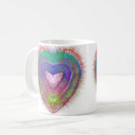 Farbenfroher Neon Graffiti-Schaumstoffdesign Kaffeetasse (Vorderseite Links)