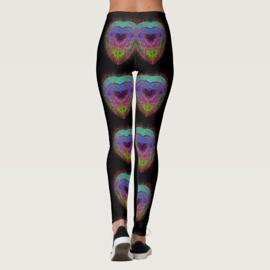 Farbenfroher Neon Graffiti-Schaumstoffdesign Leggings (Rückseite)