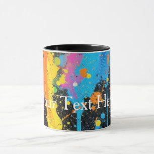 Farbenfroher Neon Paint Spritzer individuell angep Tasse