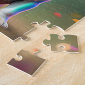 Farbenfroher Niedlicher kleiner Mops mit Regenboge Puzzle (Seite)