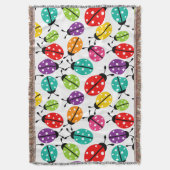 Farbenfroher Niedlicher Lady Bug Nahtloses Muster Decke (Vorderseite Vertikal)