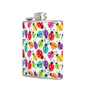 Farbenfroher Niedlicher Lady Bug Nahtloses Muster Flachmann (Links)