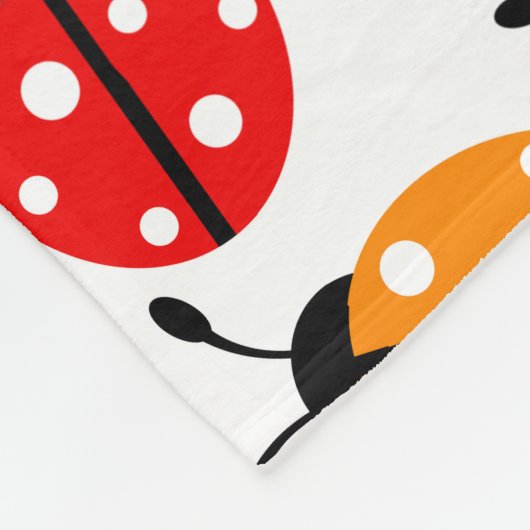 Farbenfroher Niedlicher Lady Bug Nahtloses Muster Fleecedecke (Ecke)