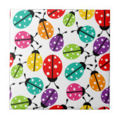 Farbenfroher Niedlicher Lady Bug Nahtloses Muster Fliese (Vorderseite)