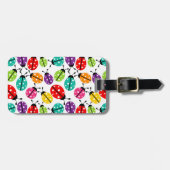 Farbenfroher Niedlicher Lady Bug Nahtloses Muster Gepäckanhänger (Vorderseite horizontal)