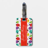 Farbenfroher Niedlicher Lady Bug Nahtloses Muster Gepäckanhänger (Rückseite vertikal)