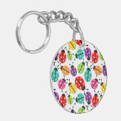 Farbenfroher Niedlicher Lady Bug Nahtloses Muster Schlüsselanhänger (Vorderseite links)