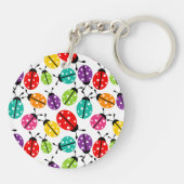 Farbenfroher Niedlicher Lady Bug Nahtloses Muster Schlüsselanhänger (Rückseite)