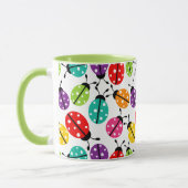 Farbenfroher Niedlicher Lady Bug Nahtloses Muster Tasse (Links)