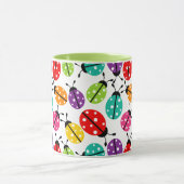 Farbenfroher Niedlicher Lady Bug Nahtloses Muster Tasse (Zentrum)