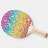 Farbenfroher Ombre Rainbow Glitzer Trendy Pattern Tischtennis Schläger (Seitenansicht)
