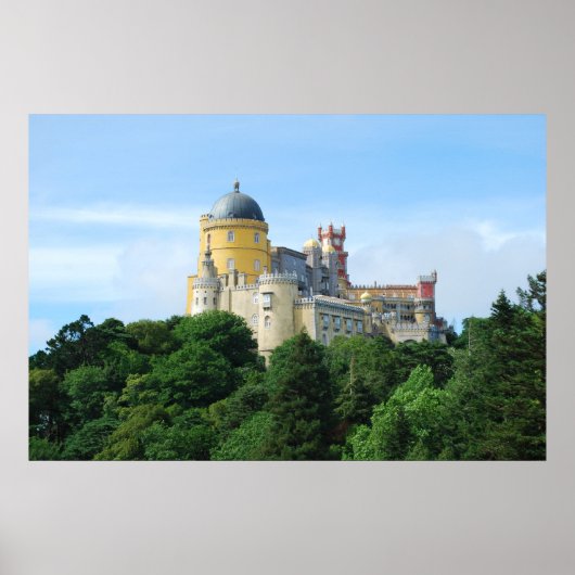 Farbenfroher Palast von Pena Landschaftsblick in S Poster (Vorne)