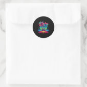 Farbenfroher Palm Trees Beach Neon Beach Funny Vac Runder Aufkleber (Tasche)