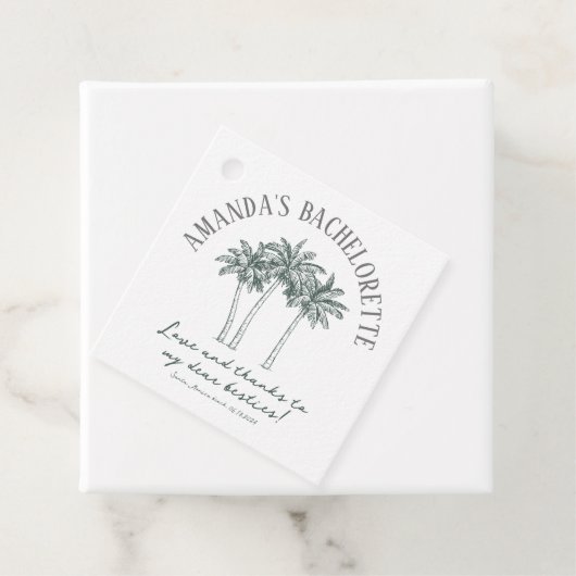 Farbenfroher Palmenbaum Junggeselinnen-Abschied Geschenkanhänger (Beispiel)