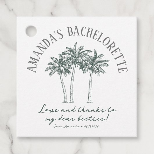 Farbenfroher Palmenbaum Junggeselinnen-Abschied Geschenkanhänger (Vorderseite)