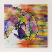 Farbenfroher Papagei Abstrac Puzzle (Horizontal)