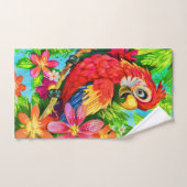 farbenfroher Papagei Badhandtuch Set (Handtuch)