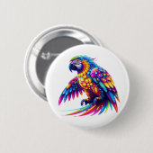 Farbenfroher Papagei Button (Vorne & Hinten)