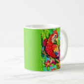 farbenfroher Papagei Kaffeetasse (VorderseiteRechts)