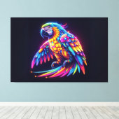 Farbenfroher Papagei Leinwanddruck (Insitu (Holzboden))