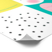 Farbenfroher Papagei mit Punkten. Poster (Ecke)