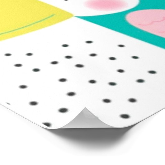 Farbenfroher Papagei mit Punkten. Poster (Ecke)