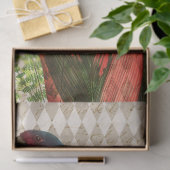 Farbenfroher Papagei mit roten Blätter Decoupage Seidenpapier (Geschenk)