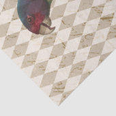 Farbenfroher Papagei mit roten Blätter Decoupage Seidenpapier (Detail)