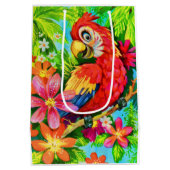 farbenfroher Papagei Mittlere Geschenktüte (Rückseite)