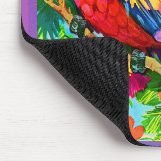 farbenfroher Papagei Mousepad (Ecke)