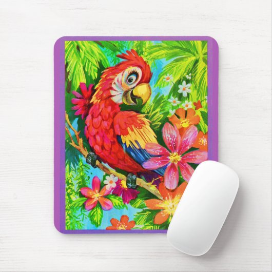 farbenfroher Papagei Mousepad (Mit Mouse)