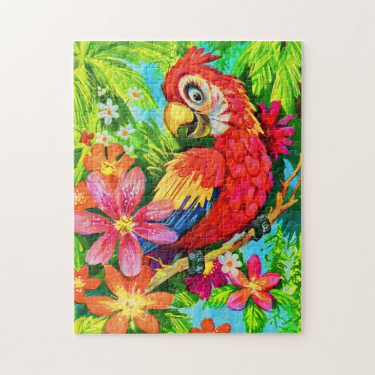 farbenfroher Papagei Puzzle (Vertikal)