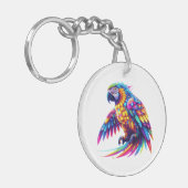 Farbenfroher Papagei Schlüsselanhänger (Vorderseite links)