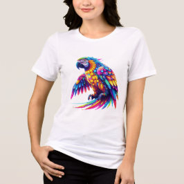 Farbenfroher Papagei Tri-Blend Shirt