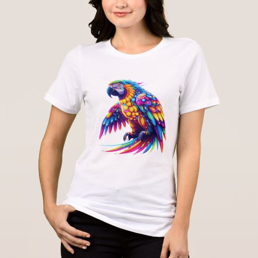 Farbenfroher Papagei Tri-Blend Shirt (Vorderseite)