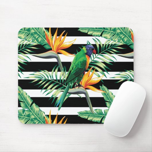 Farbenfroher Papagei und Paradiesvogel Mousepad (Mit Mouse)