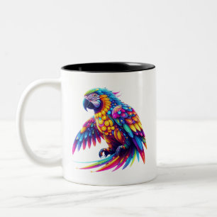 Farbenfroher Papagei Zweifarbige Tasse