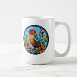 Farbenfroher Papageienkreuzschnabel Vogel Kaffeetasse